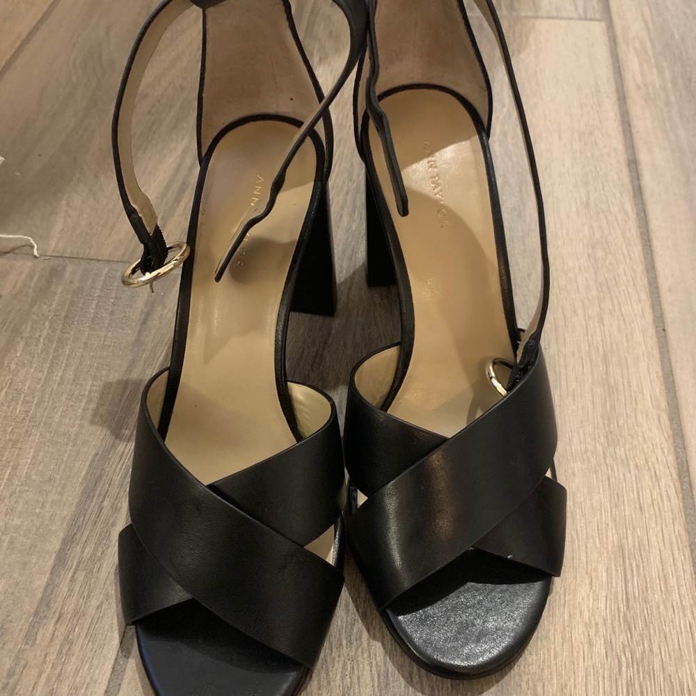 New in box Ann Taylor block- heeled sandals.